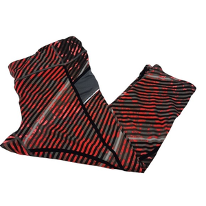 Athleta Womens XLT Radical Stride Capri Leggings Stash Pocket Coral‎ Black Gray